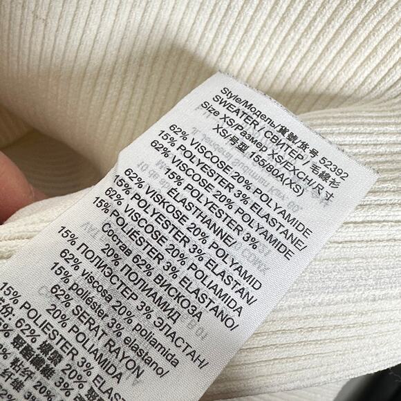 TORY BURCH Carey Mockneck Sweater Ivory Gold Logo Buttons {3Q54} - Picture 7 of 7